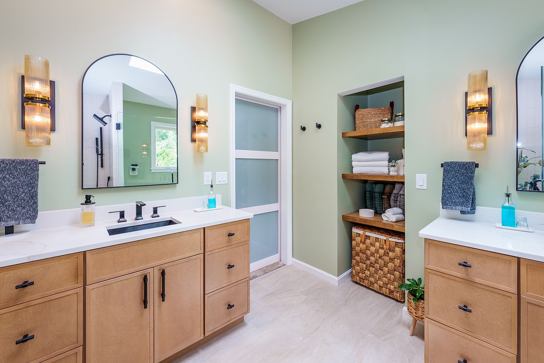 Soothing Organic Bathroom Reno in East York, PA   